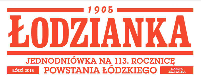 Header gazety historycznej Łodzianka z 2018 r.